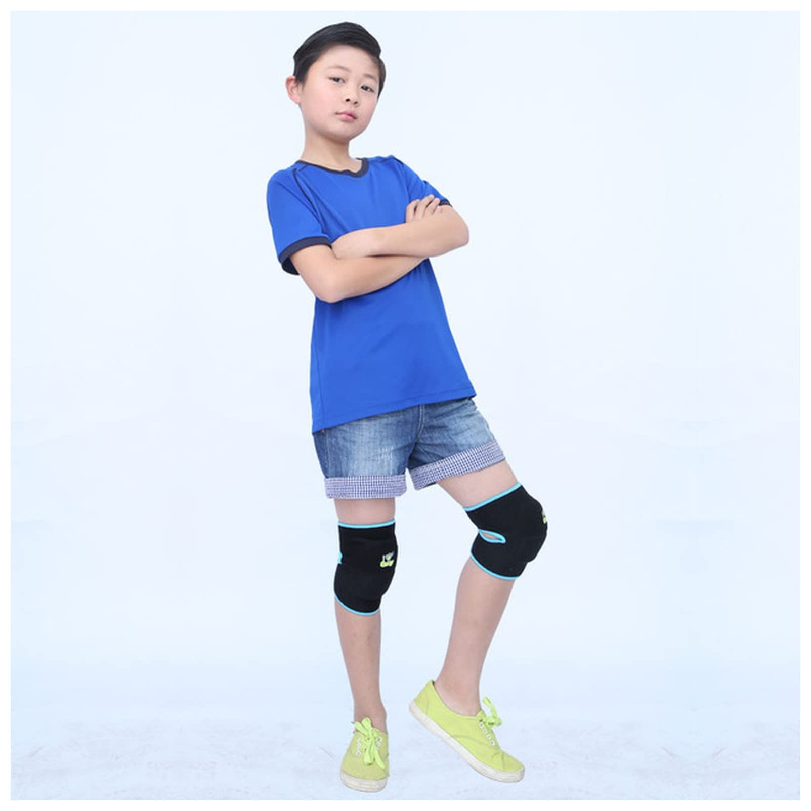 Gambali a compressione, 1 paio di tutori elastici for ginocchio for bambini e ragazzi, for proteggere le ginocchia i gomiti sportivi(Rose Red With Grey,M)