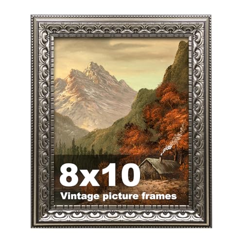 BSRHOME 8x10 Vintage Picture Frames Antique Picture Frame Ornate Picture Frame for Wall Decor 1 Pack Silver Frame Silver