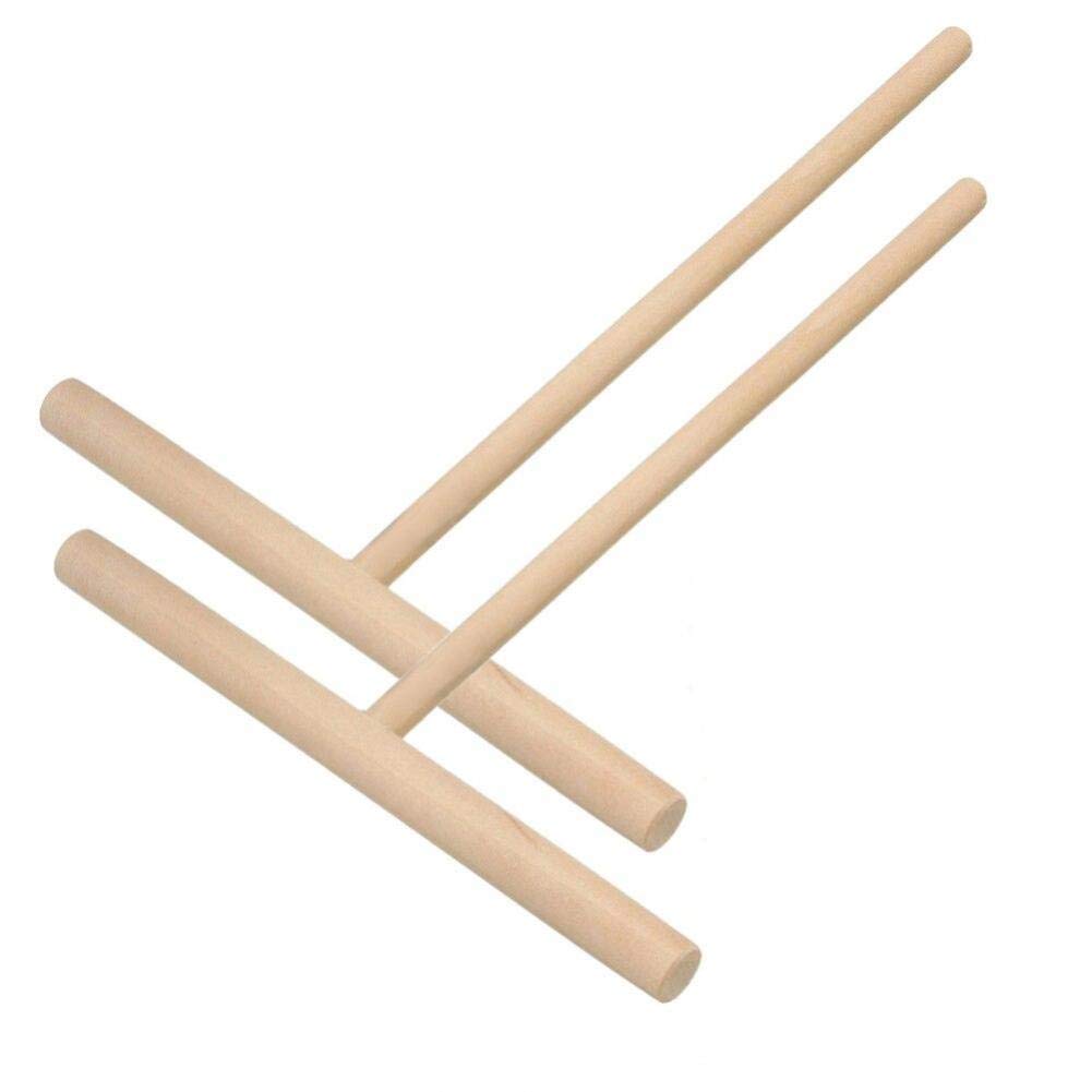 Froiny 2 Pcs Wooden Crepe Maker Pancake Batter Spreader Stick Kitchen Cooking Utensils Tools for Restaurant Canteen Specially Supplies
