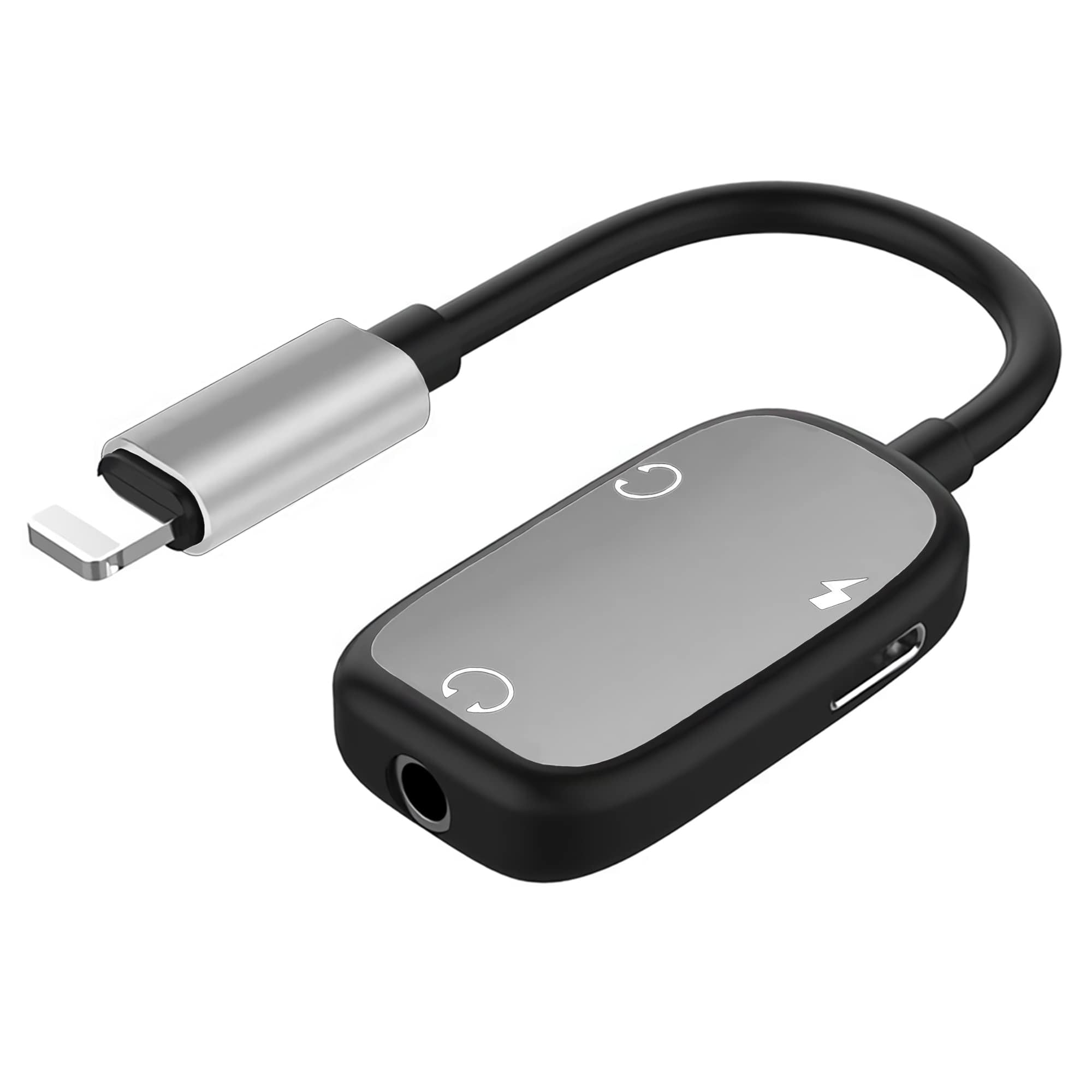 Dual Headphone Adapter, 2-in-1 Audio and Charging Dongle Adapter, AUX Cord and Charger Splitter Adapter Compatible with iPhone 14/14 Pro Max/13 Mini, 13, 12, 11, XR, XS, X, 8, iPad More (Random Color)