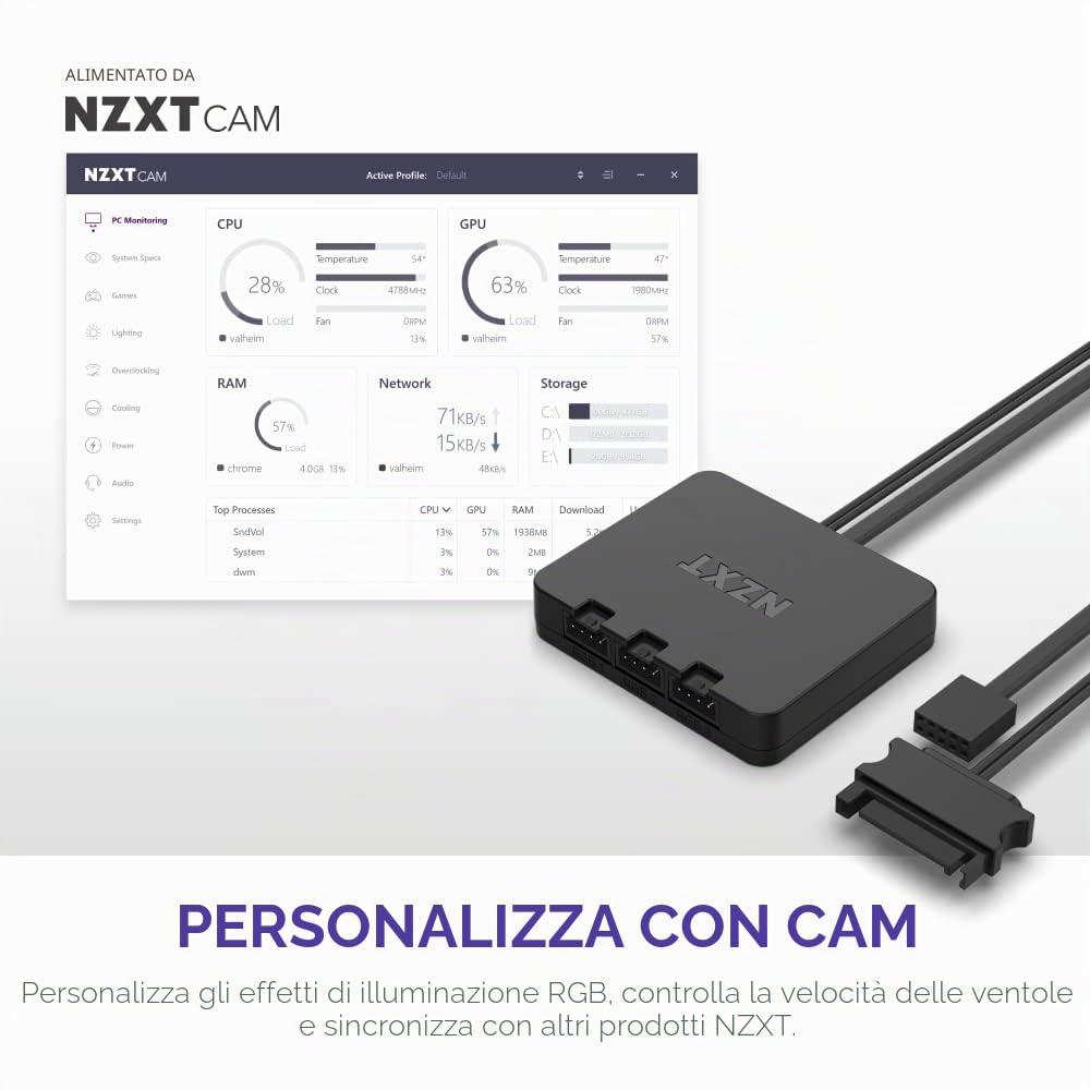 NZXT F140 RGB Duo confezione doppia e controller RGB [nero] 2 ventole per case PC RF-D14DF-B1 FN1832