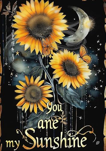 MaiYiYi Dream Catcher Diamond Painting Kit, 5D Full Round Drill You are My Sunshine Paint with Diamond, Wind Chimes Sunflower Diamond Dots Art for Adult Beginners Home Wall Decor (12 x 16 inches)
