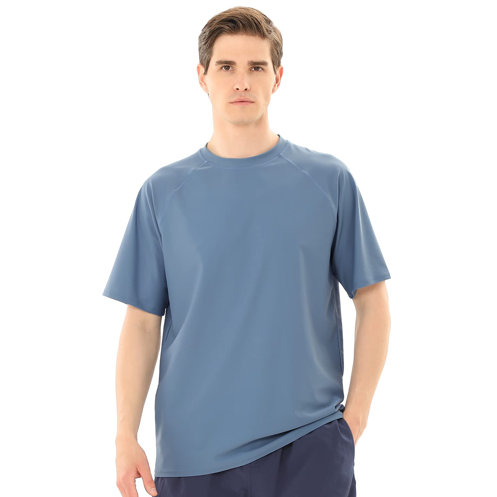 Camiseta UV Hombre Manga Corta Traje de Baño Protección Solar UPF 50+ Rashguard Camisa Deportiva Secado Rápido Adultos