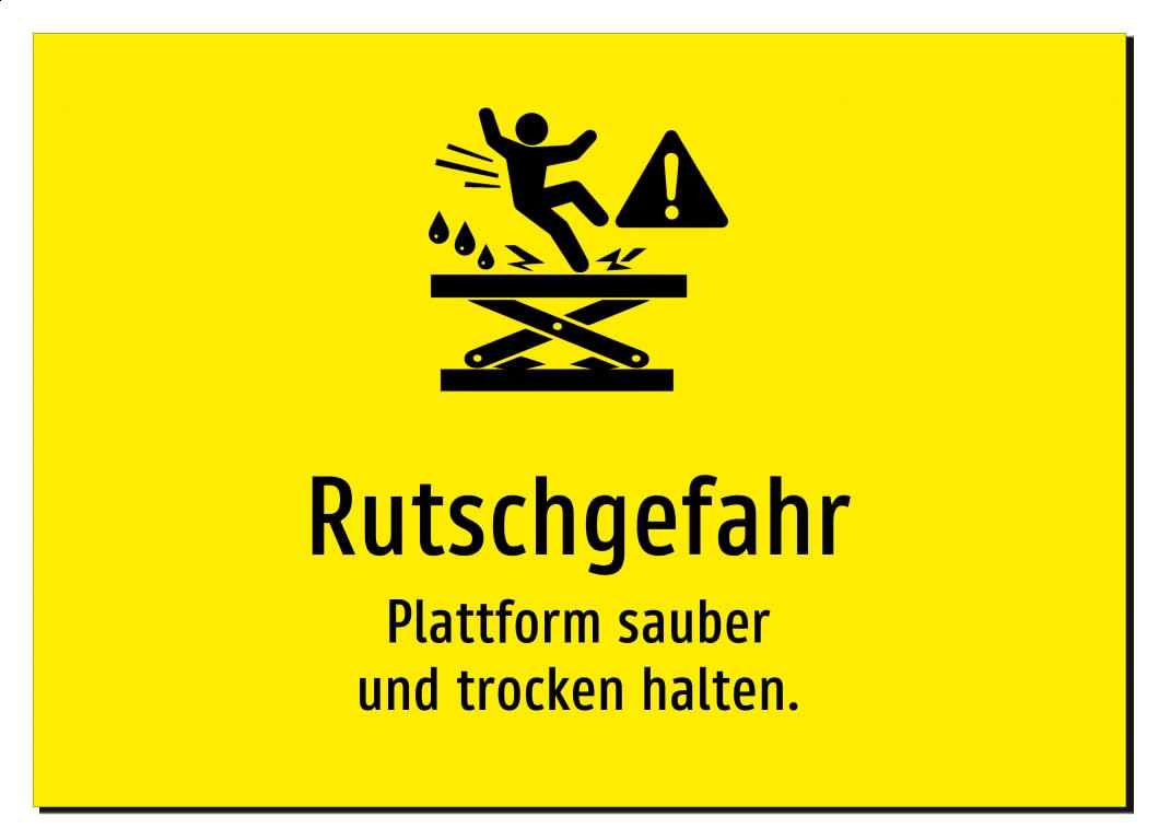 41342-DE-S-09 | Rutschgefahr - Plattform sauber und trocken halten
