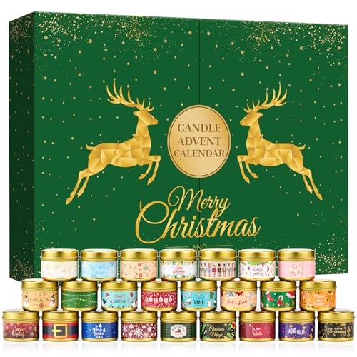Scented Candle Advent Calendar 2025 for Adults Women – 24 Days Christmas Countdown Calendar with Holiday Aromatherapy Candles Xmas Suprise Gift Set