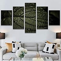 SIGNWIN 5 Panel Canvas Wall Art Modern Art Decorative Elements Expressive Leaves Multicolor Patterns Photography for Home Decorations Ready to Hang - 60