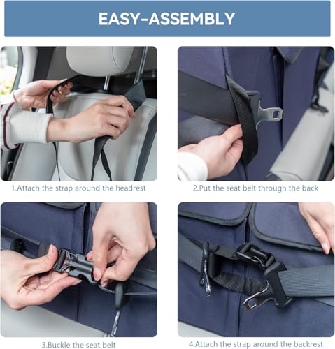 Image of A 4 Pet Dog Car Seat, Under 55 lbs, 2 Safety Belts & Storage Bags