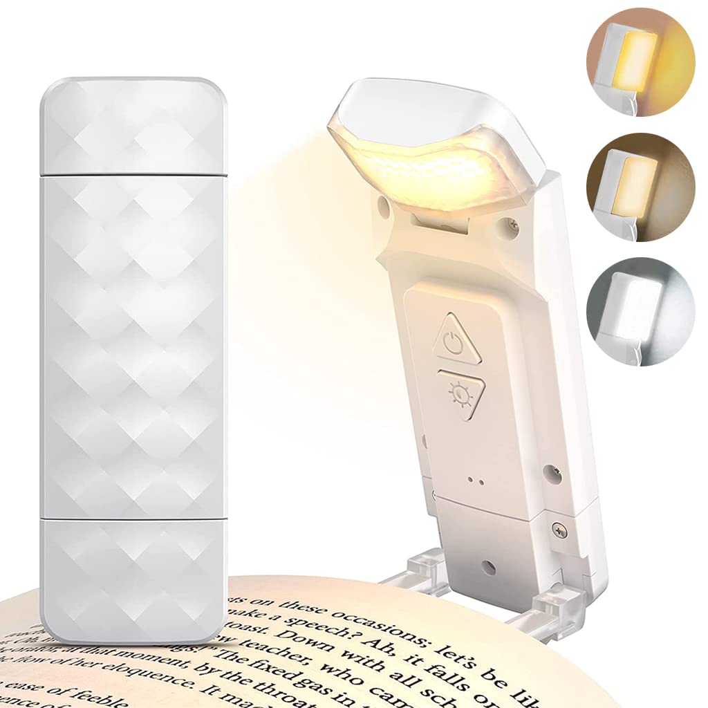 ELEPHANTBOAT Book Light for Reading in Bed with 3 Colors and 5 Brightness Levels | USB Rechargeable Clamp Design main image 0