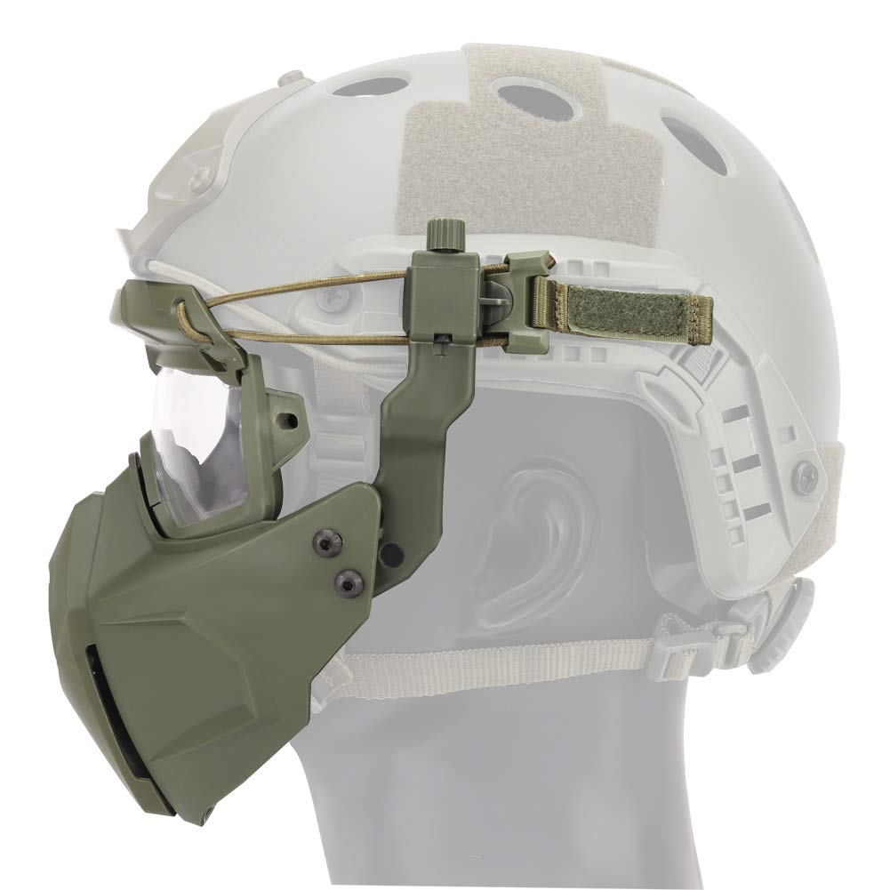 équipement Protection Halloween OAREA - Casque FAST Avec Lunettes De Protection Et Masque Amovible - Pour Airsoft, Paintball, Halloween - Confort Et Sécurité Masque Paintball Amovible