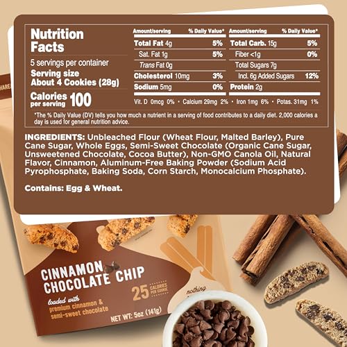 Image of COOPER STREET Twice Baked Cinnamon Chocolate Biscotti Cookies - Crispy Mini Biscotti Cookies Ideal with Coffee - Traditional Low Calorie Italian Snacks - Kosher, Dairy, Peanut & Soy Free (6 Pack)