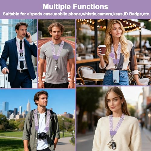 Image of XANGNIER Clip and Go Strap for Phone with Wallet Crossbody, Phone Strap with Zippered Wallet, Adjustable Anti Theft Cellphone Lanyard for Women, Cellphone Chain Accessories,Multicolor 15