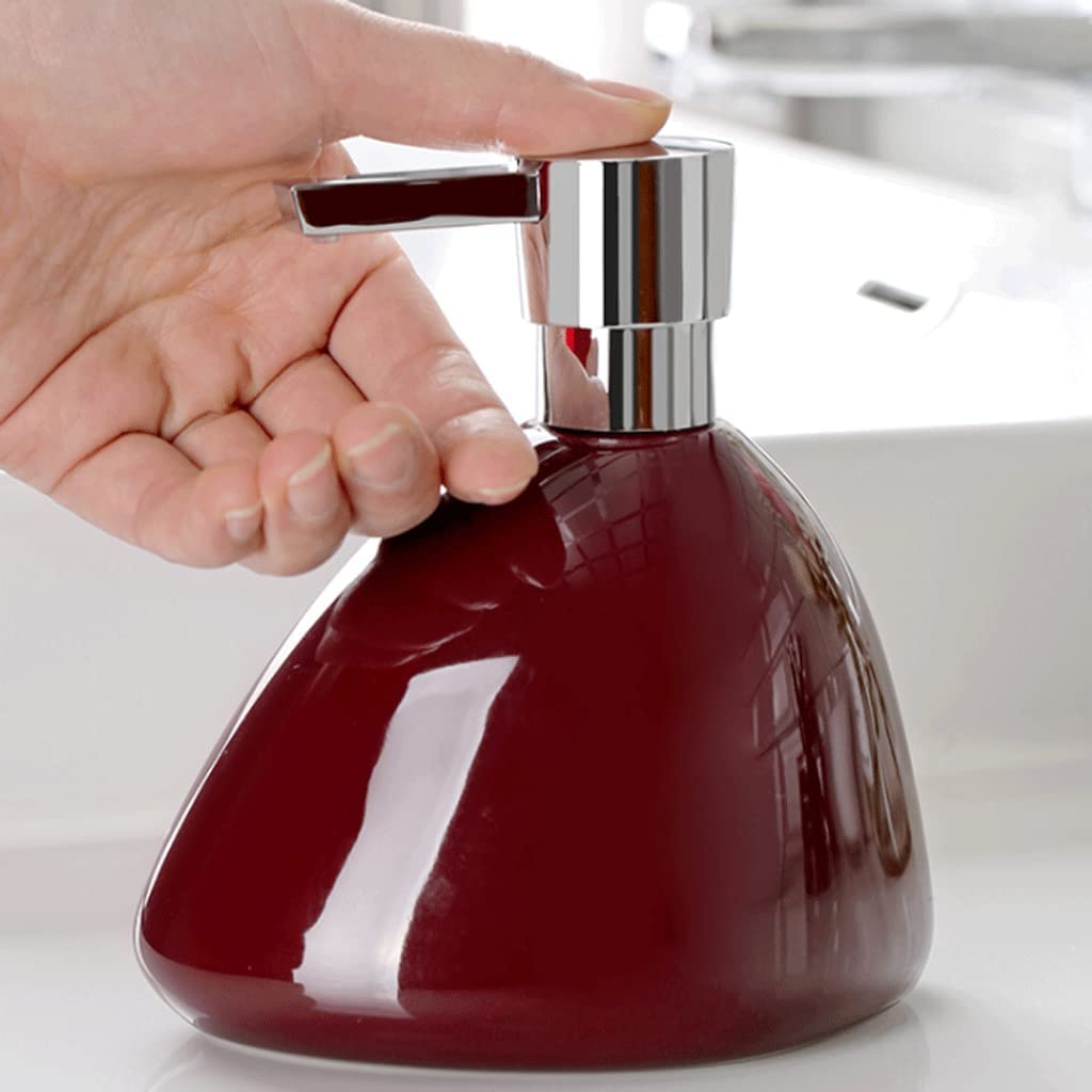 NZPOST Distributore di Sapone Ricaricabile Distributore di Sapone in Ceramica con Pompa Distributore di Sapone Liquido per Le Mani Ricaricabile 450 ml/15. Pompa per Sapone da Bagno (A)