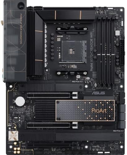 ASUS ProArt X570-Creator WiFi AMD X570S Ryzen AM4 ATX Content material Creation Motherboard(PCIe 4.0, Passive PCH Cooling, 2xThunderbolt 4 Sort-C Ports, 10 Gb & 2.5 Gb LAN, WiFi 6E, 3X M.2 Slots,Creator Hub)