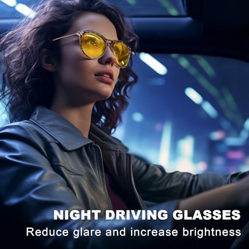 IGnaef® Night Vision Glasses Anti Glare for Driving Polarized Yellow Nighttime Glasses UV400 Protection IF88592