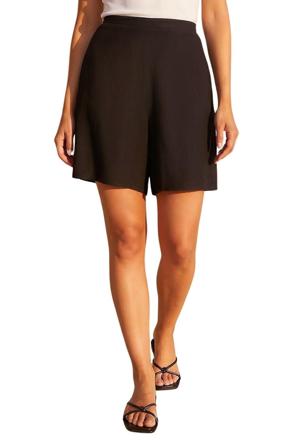 Roman - Women's Shorts - Linen Mix - Black - Size 14