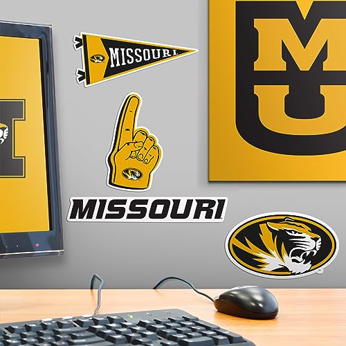 Image of University of Missouri 9ct Vinyl Large Deluxe Stickers Variety Pack - Laptop, Water Bottle, Scrapbooking, Tablet, Skateboard, Indoor /Outdoor - Set of 9