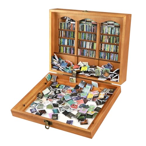 LPZNUYVC Anxiety Bookshelf for Shake Away Your Anxiety, Miniature Book Display Shelf with 400Pcs Mini Books, Home Room Living Bookshelf Decor