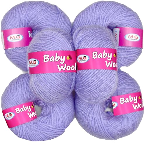 Image of M.G ENTERPRISE 100% Acrylic Wool Iris 6 Pc Baby Wool 4 ply Ball Hand Knitting Wool /Art Craft Soft Fingering Crochet Hook Yarn- Art-GD