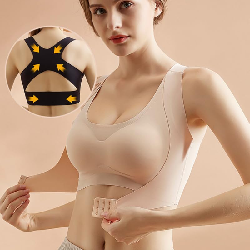 AILISK Reggiseno Push Up Correttore Posturale Senza Cuciture Nero
