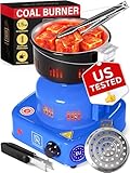 Premium Hookah Coal Burner - Blue Burner for Hookah 450W – FIRE Tower Multipurpose Electric Stove for Hookah coals Burner for Shisha, Free Hookah Tongs, overheat Protection, Hookah Charcoal Burner