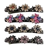 Haarklammern mit Kristallen für Frauen, 4 Stück, elegante Scheren für Damen, Haar-Zubehör für Teenager und Frauen, für Schule, Hochzeit, Alltag, Party, Verabredung, Tanz