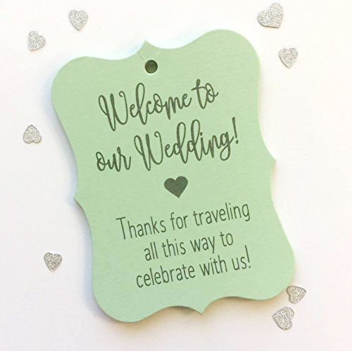 24 ct Hotel Welcome Bag Tags, Welcome Wedding Tags, Destination Wedding Tags (EC-369-MG)