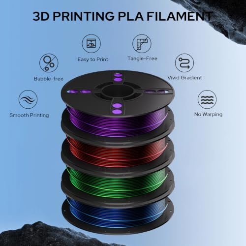 Image of Dual Color PLA Bundle 4pack 250g 3D Printer Filament Bundle Multicolor PLA