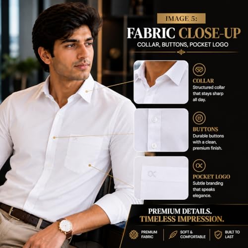 XJARVIS Store XJARVIS Clifton Men’s Formal Shirt White XL - Image 6