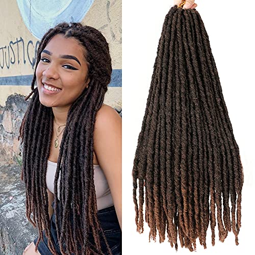 20 Strands/Pack Natural Faux Locs Crochet Hair Braids Synthetic Hair Braiding For Women (22inch,1B/30)