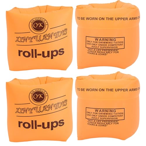 Flotadores de brazo para adultos y niños 2 pares naranja miniatura 1