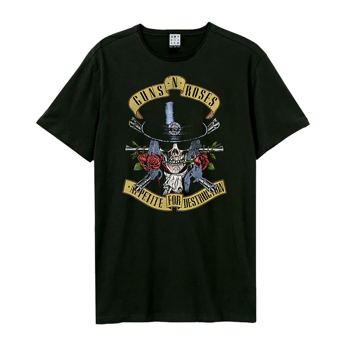 Amplified Guns N Roses T-shirt unisexe Motif tête de mort Noir