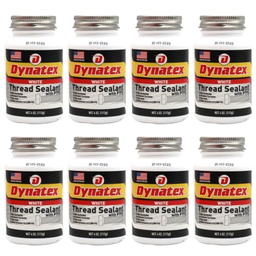 Image of Dynatex Thread Sealant with PTFE 4 oz Bottle - Non-Toxic, Non-Drying, Leak-Proof Seal, No Lead /Graphite, Ideal for Pipe Fittings (8-Pack)