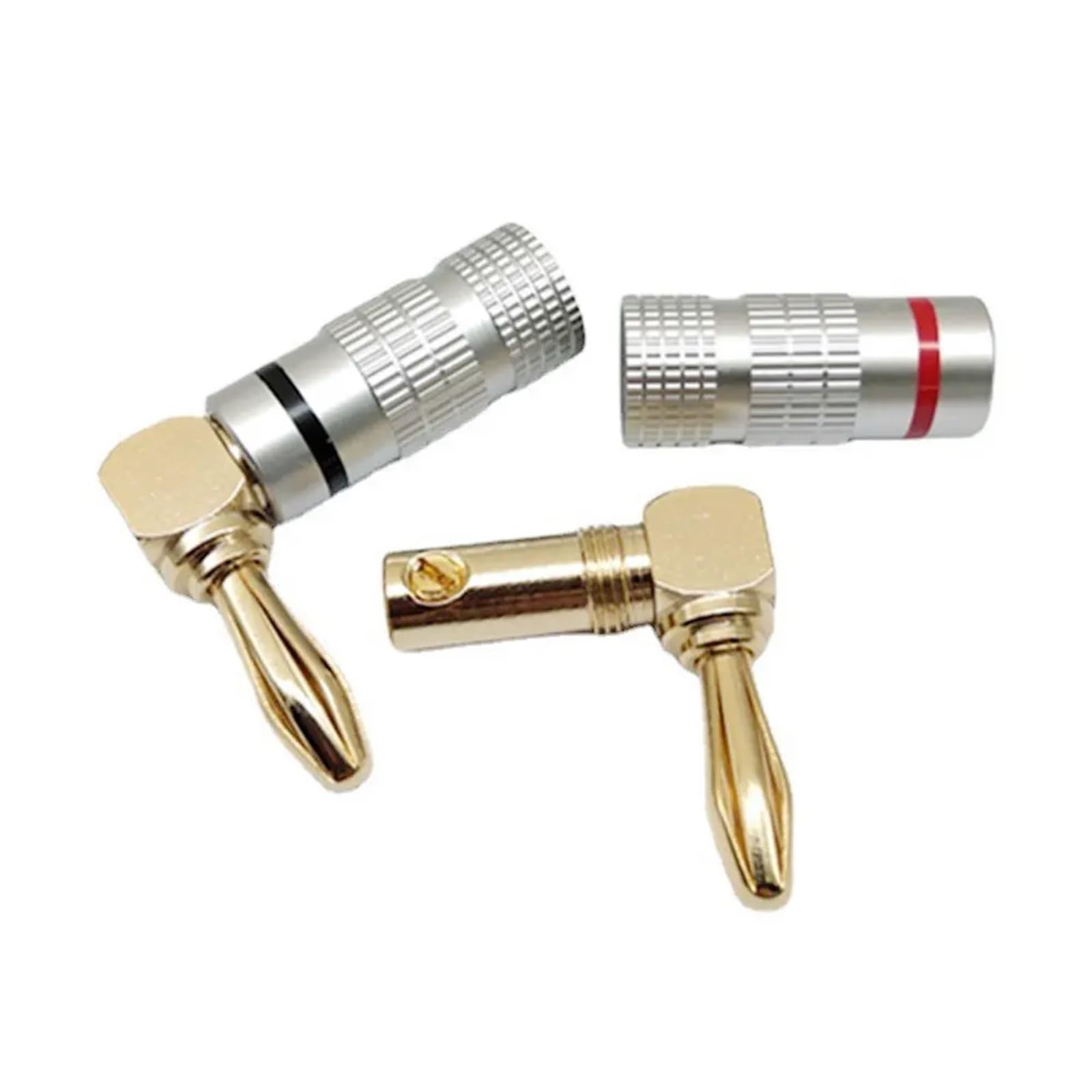 Spine a banana ad angolo retto for cavo for altoparlanti Connettore jack for cavo for altoparlanti placcato oro a banana con vite da 90 gradi(12 Pieces,Right Angle)
