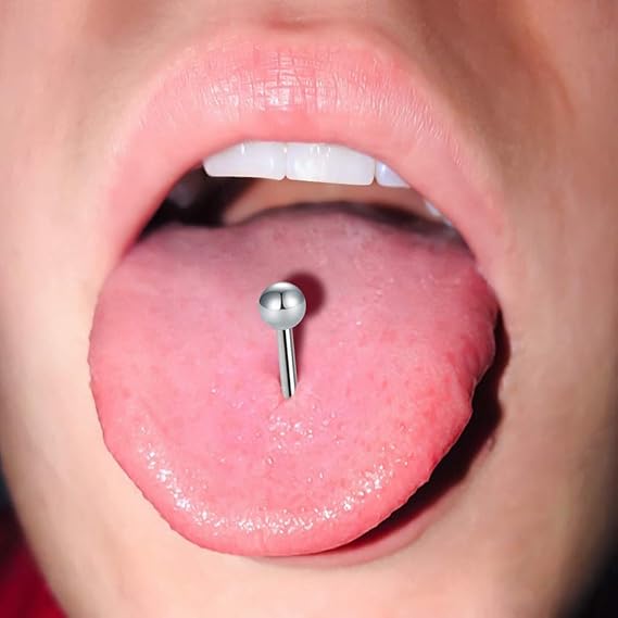 FECTAS 12 stuks tongpiercing, 14 g, roestvrij staal, metaal, barbell, tongstang, sieraden, 12 mm, 14 mm, 16 mm, 18 mm, Roestvrij staal