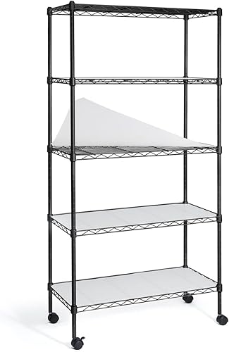 CAPHAUS NSF - Estantería de alambre de altura ajustable con forro estantería de almacenamiento de sótano estantes de almacenamiento de acero