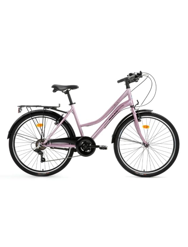 Bisan Smile 28 Jant Şehir Bisikleti 44 Cm Çelik Kadro V-Fren Shimano Tourney 7 Vites -Pudra Pembe
