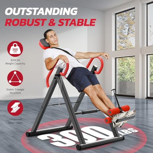image for YOLEO Heavy Duty Inversion Table for Back Pain Relief with Adjustable 