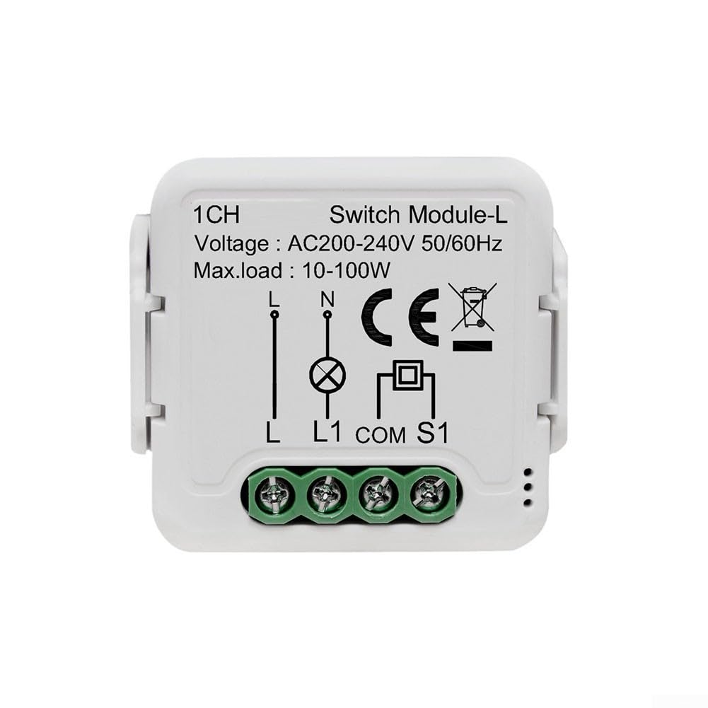 Mini DIY para Tuya para módulo de interruptor de luz inteligente ZigBee, módulo de interruptor de luz inteligente de 230 V, control inalámbrico, integración de asistente de voz, fácil instalación con