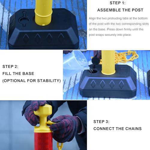 Image of OrangeStar 6 Pack Traffic Delineator Posts, 40 inch Crowd Control Stanchions