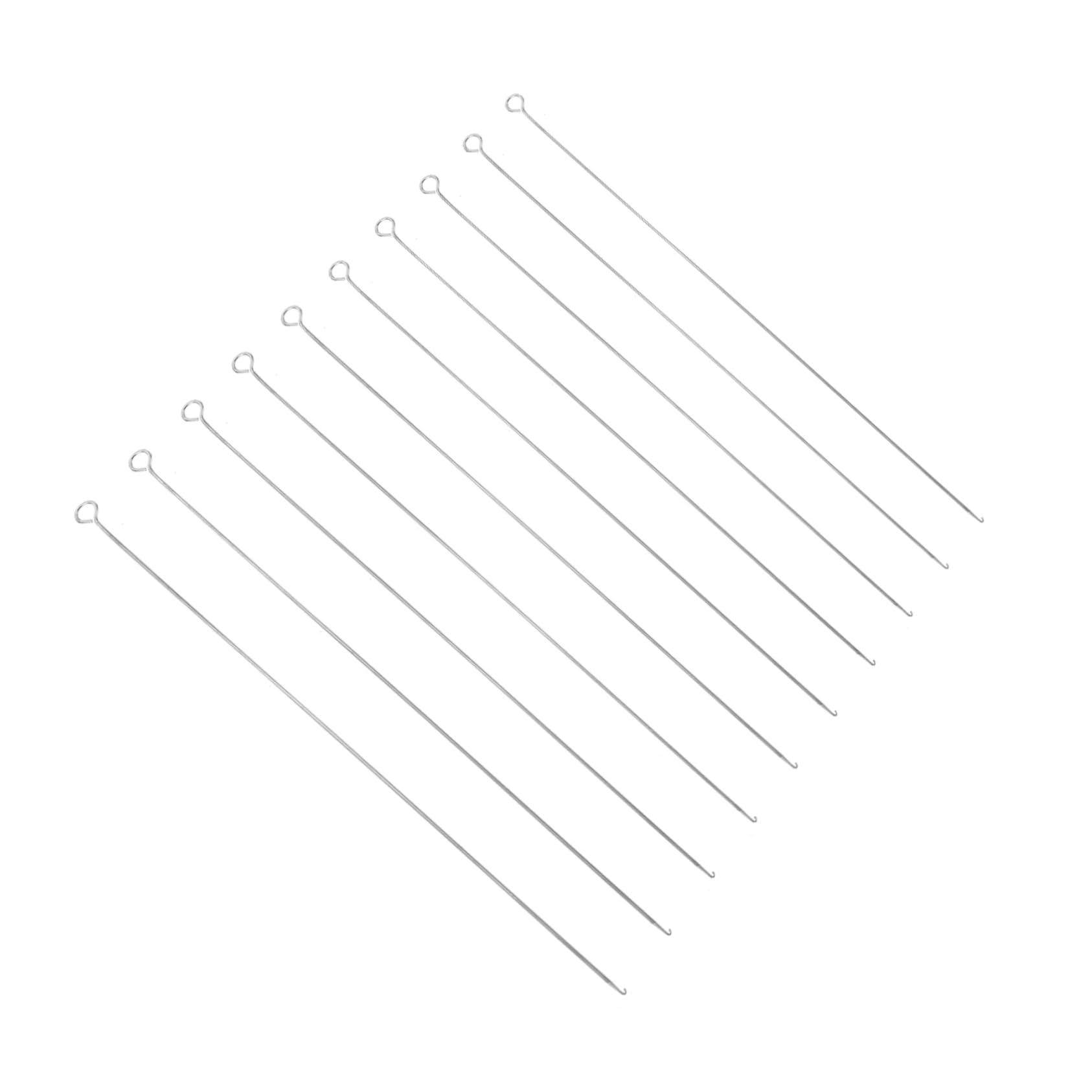 KONTONTY Stainless Steel Beading Tools 10pcs Beading Hooks Beaded Hooks Needle to Thread Beads Jewelry Making