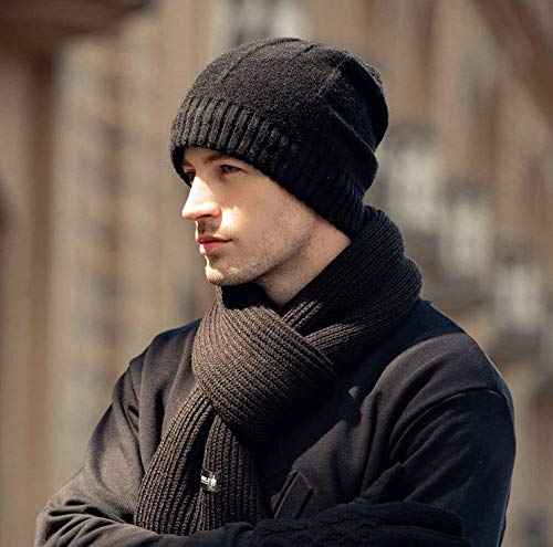 Cappello Lavorato A Maglia Cappello da Uomo in Cashmere Autunno E Inverno da Uomo più Cappello da Uomo Caldo in Maglia Ispessita di Velluto