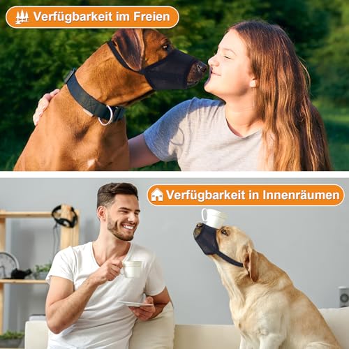 Yingphia Maulkorb Für Hunde,Atmungsaktiv & trinkbar,Verstellbar für kleine bis große Hunde (Chihuahua, Schäferhund, Bulldogge) Sicher gegen Beißen, Bellen & Kauen (M)