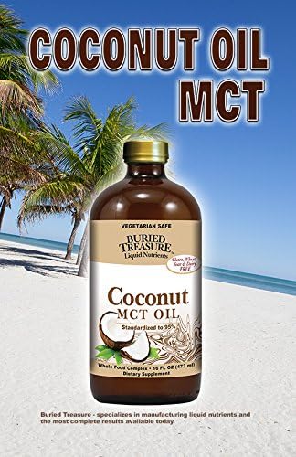 Buried Treasure MCT Coconut Oil for Healthy Brain Function Increased Performance Keto and Paleo Diet Safe Flash Steamed Medium Chain Triglycerides 32 Ounce (Pack of 2)