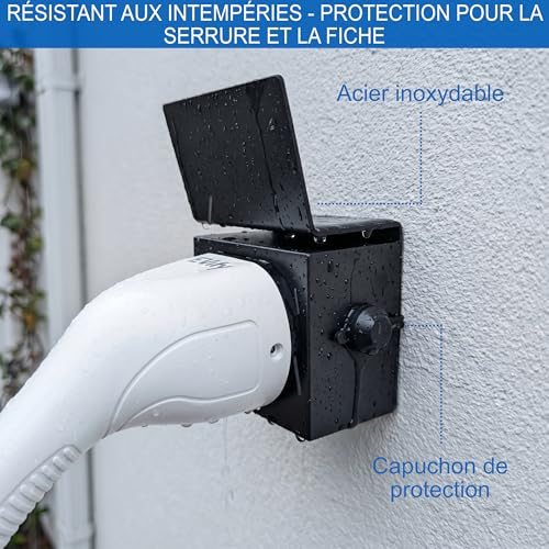 Support mural Type 2 premium pour câble de recharge : rangement robuste et sécurisé pour Wallbox - 5
