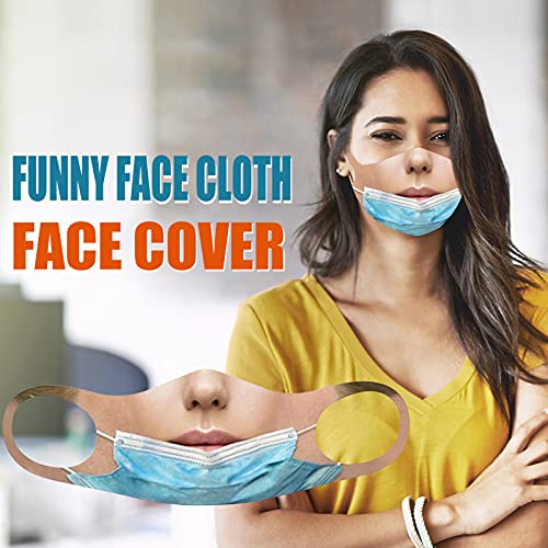 lifcasual Capa para o rosto impressa com expressão engraçada capa para a boca de algodão reutilizáve