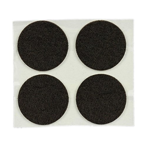 Protectores de fieltro de alta calidad de fieltro de aguja, marón, 35 mm Ø, 3 mm espesor, autoadhesivo - 4 unidades - Made in Germany