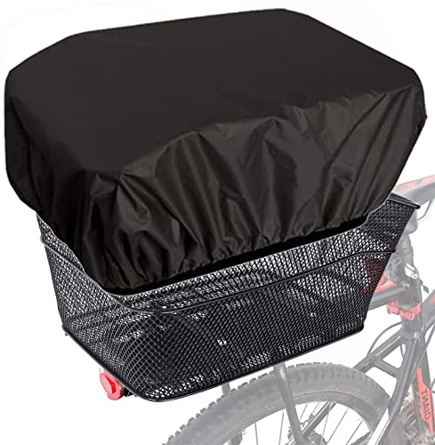 JSHAHA Regenhülle für Regenüberzug Rahrradkorb Fahrradtasche Gepäckträger 35L Wasserdichte Schwarz