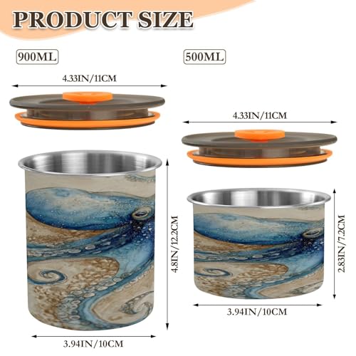 Envase para café con motivo de pulpo azul 500ml miniatura 2