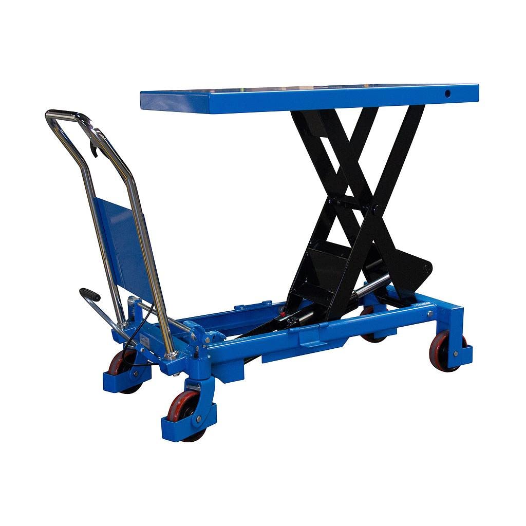 Table élévatrice manuelle simple ciseaux charge 800 kg Diam roues 127 mm Fimm