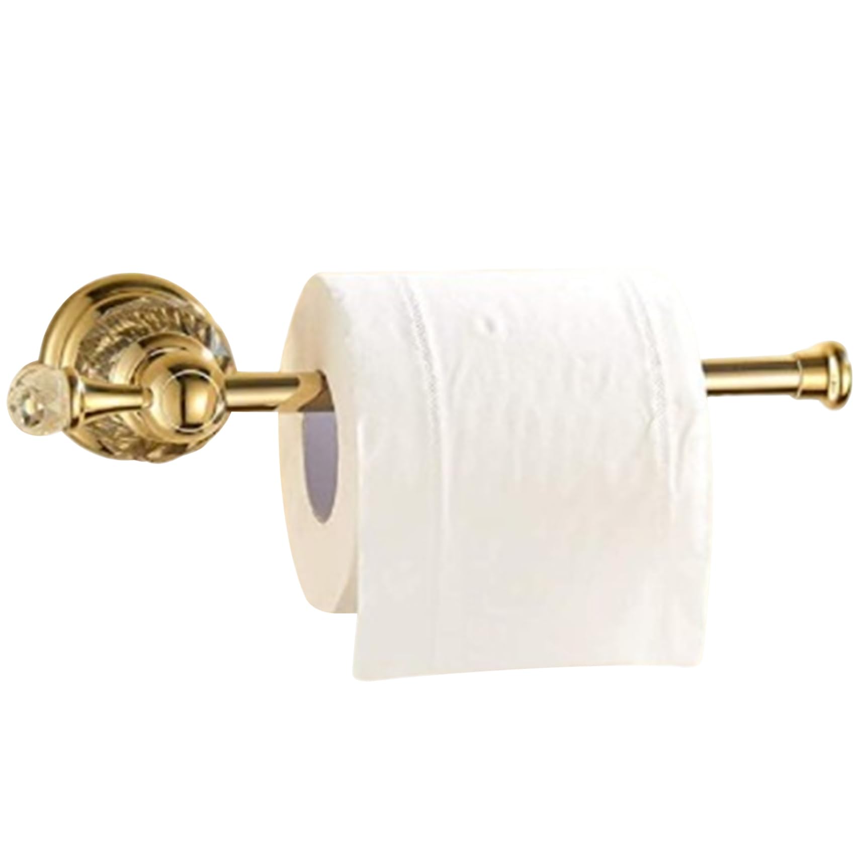Wedhapy Toilet Paper Holder Wall Mount Toilet Roll Holder, Crystal Paper Wall Mount Exquisite Modern Gold Bathroom Tissue Hanger for Bathroom, Kitchen, Style1
